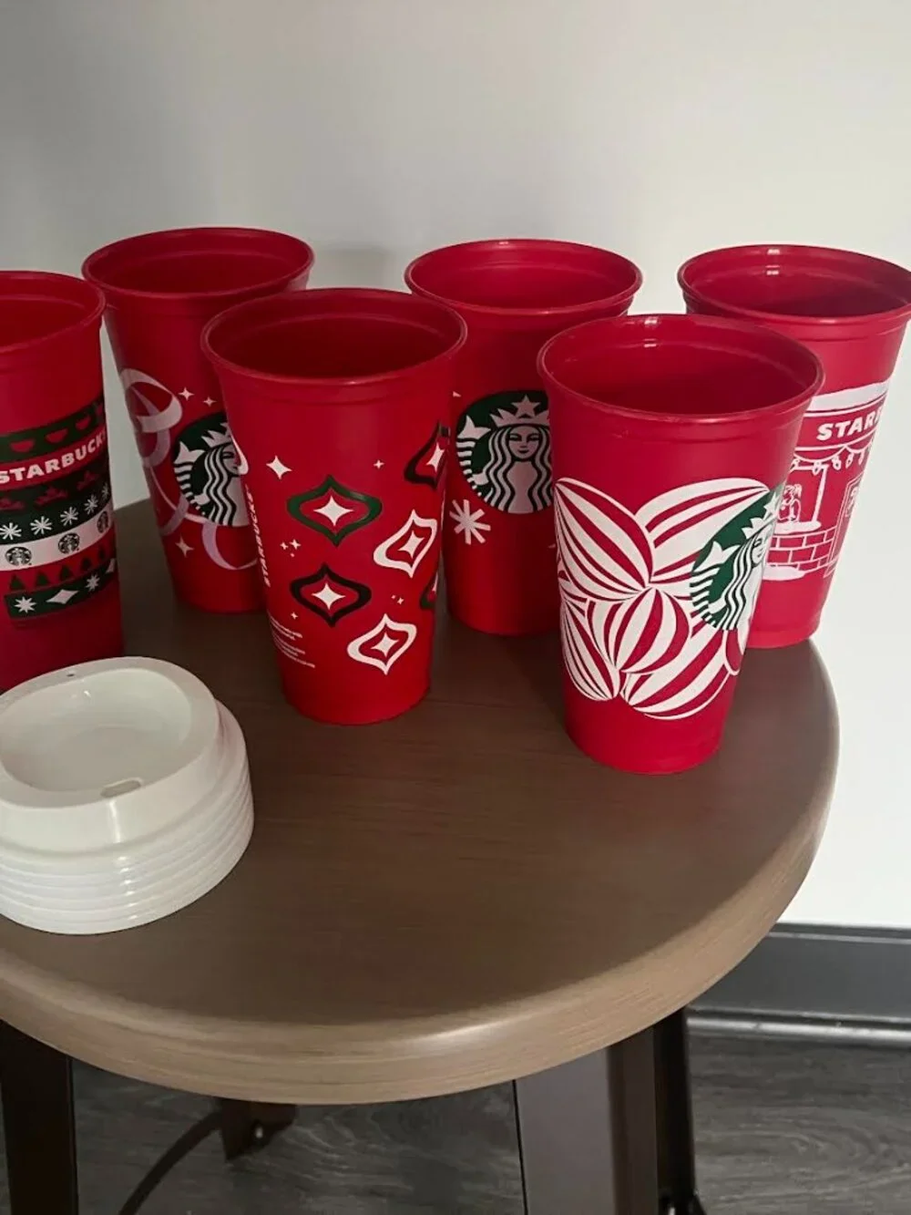 Six Starbucks Holiday Cups